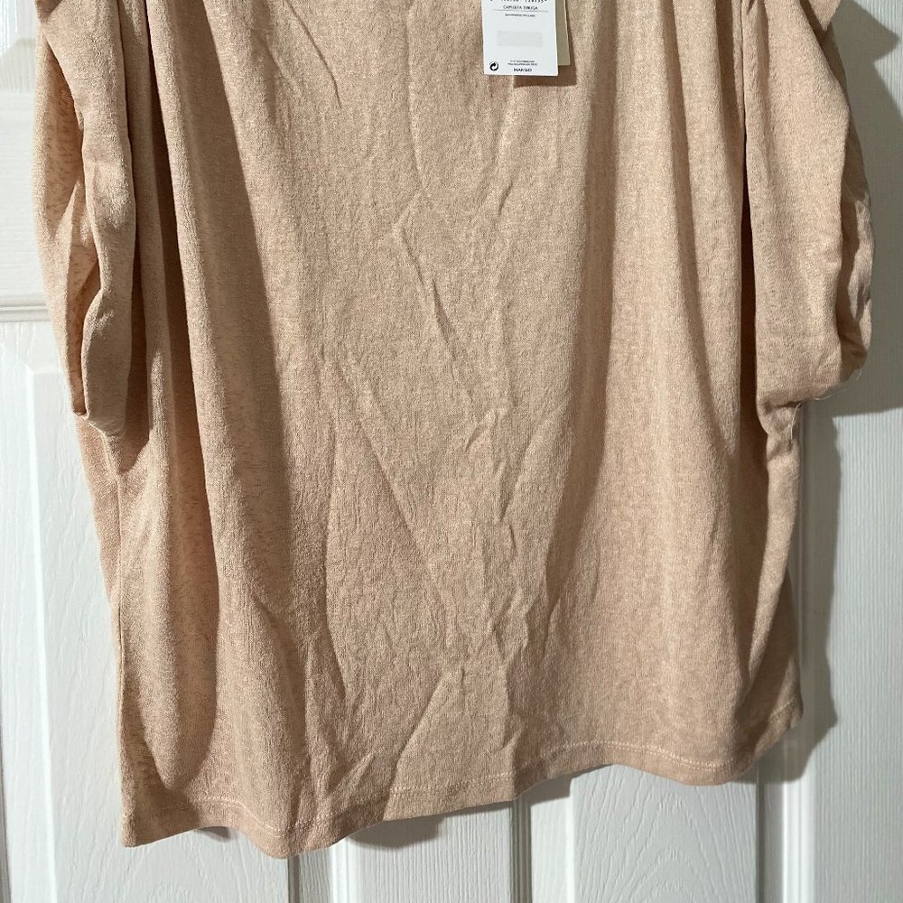 *** MANGO *** MANGO blouse with pleats on the shoulders, short sleeves. Size: L - Picture 10 of 11